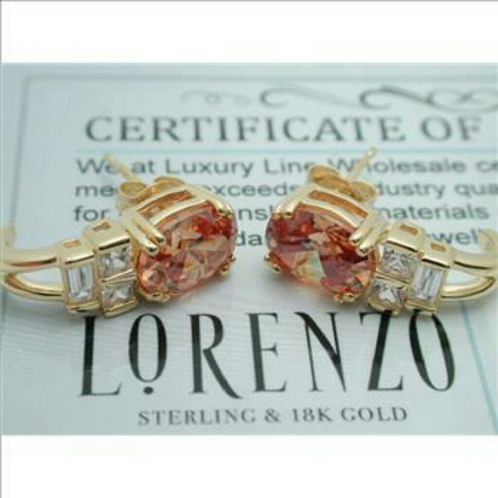 Golden caramel Topaz Sterling Silver Gold Earrings